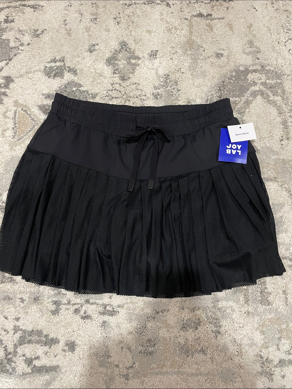 NWT JoyLab Black Mesh Pleated Athletic Skort